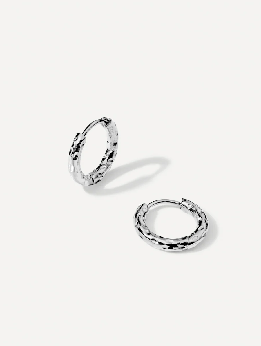 15mm Textured Hoops Mini Ohrringe - Image 8