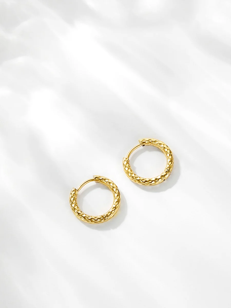 16mm TEXTURED HOOPS SMALL OHRRINGE - Image 4