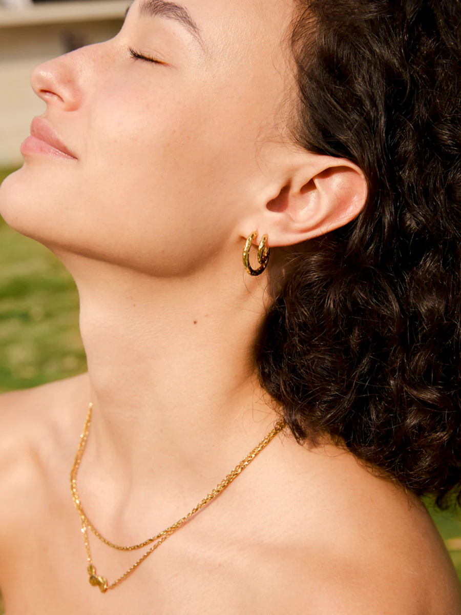 22mm Textured Hoops Ohrringe - Image 3