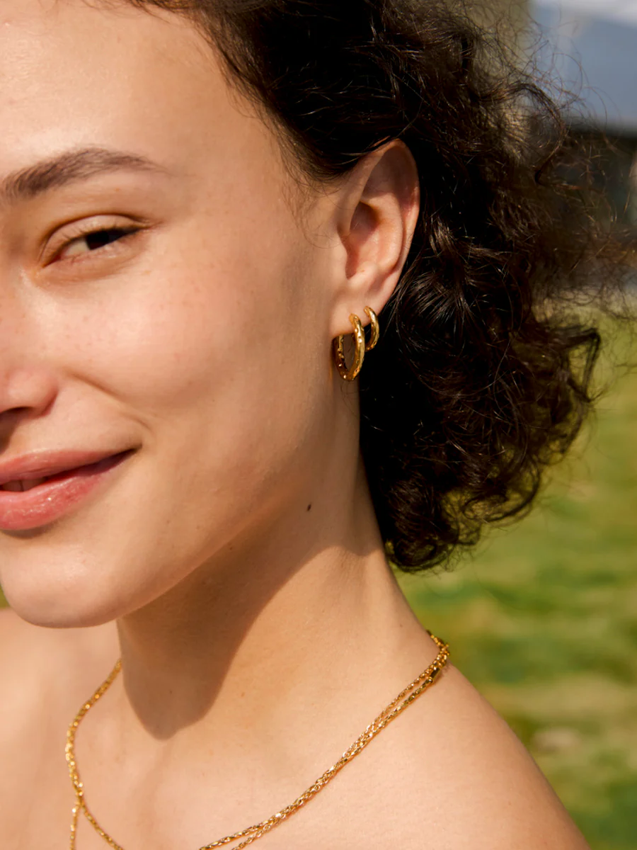 22mm Textured Hoops Ohrringe - Image 5
