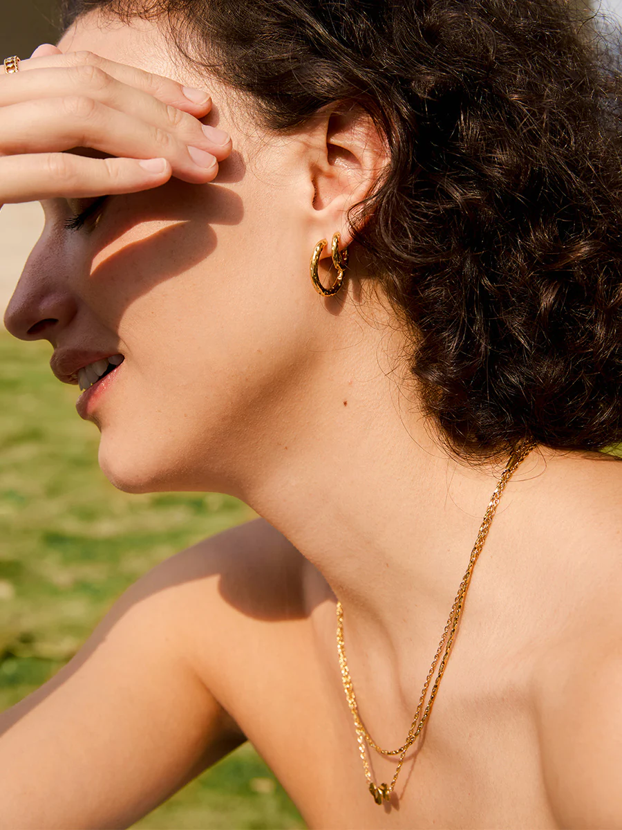 22mm Textured Hoops Ohrringe - Image 6