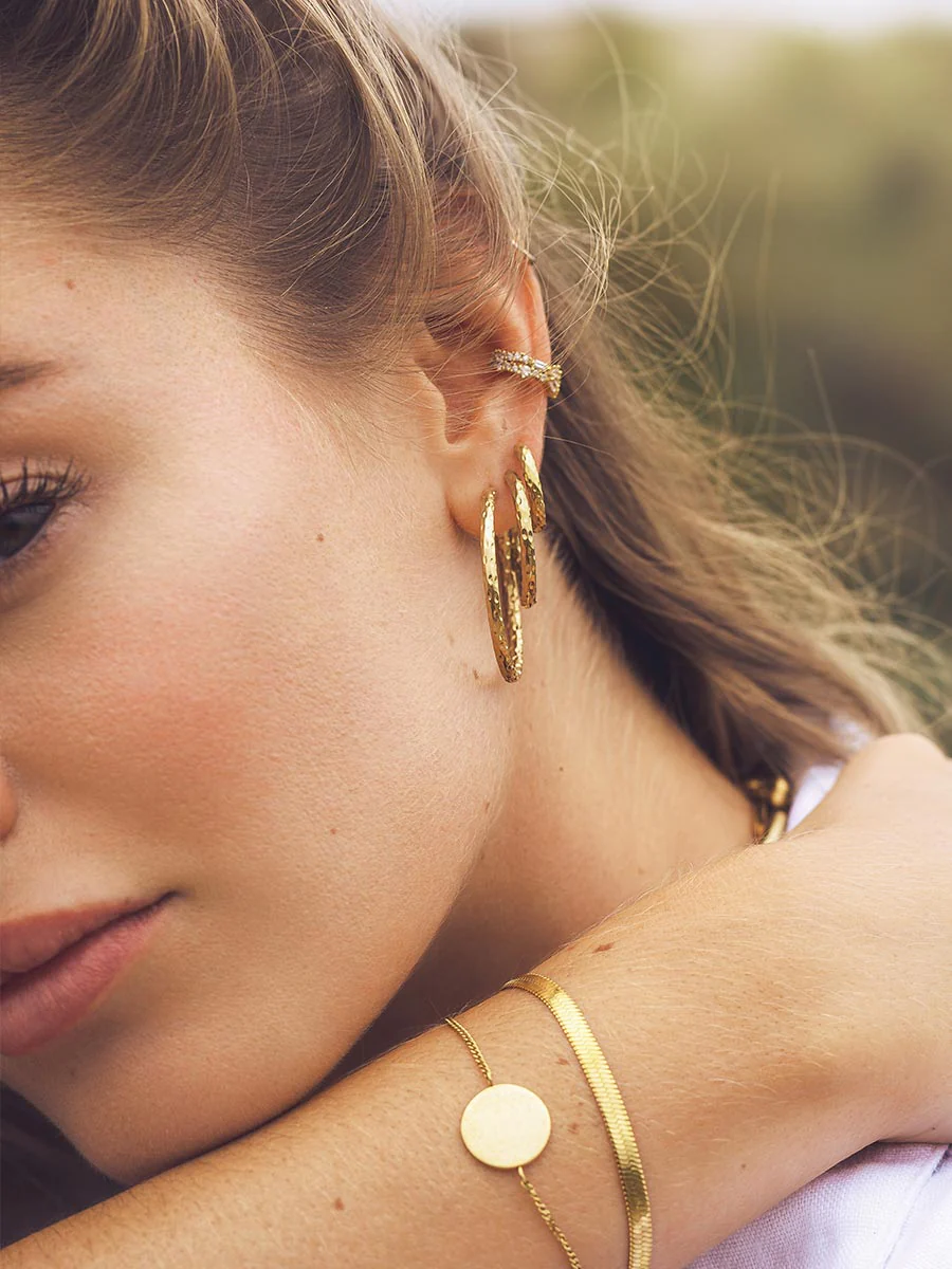 35MM TEXTURED HOOPS LARGE OHRRINGE - Image 3