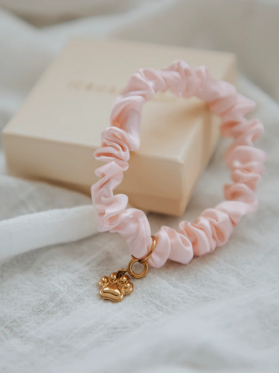 Blissful Pure Silk Scrunchie Cream Pink - Image 4