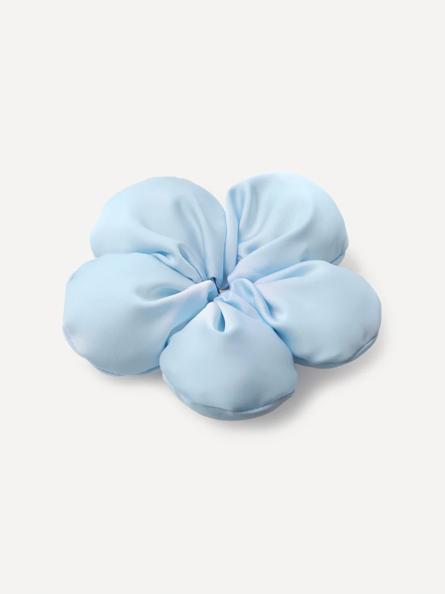 Cream Blossom Blue Scrunchie - Image 8