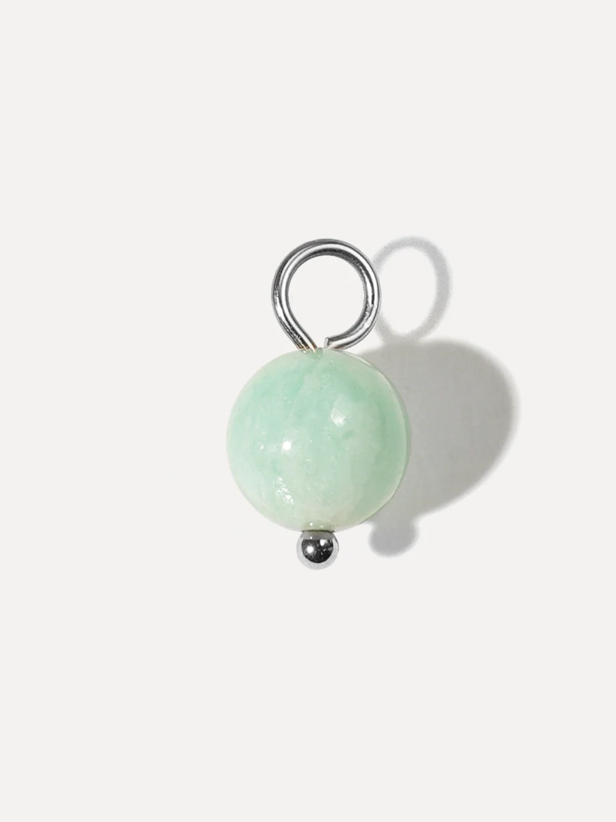 8,7mm Cream Green Ohrring-Charm - Image 3