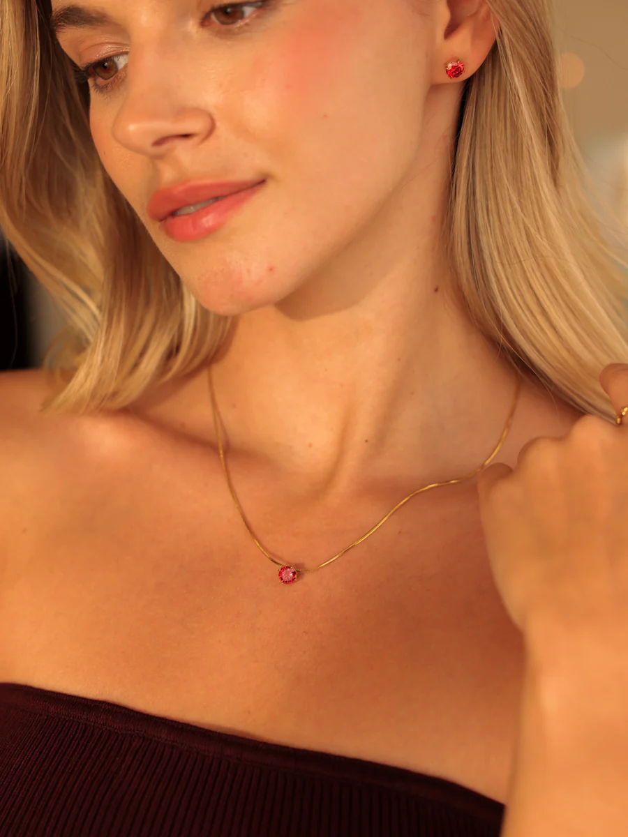 Crystal Delight Dark Red Kette - Image 13