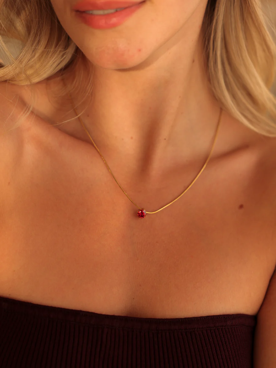 Crystal Delight Dark Red Kette - Image 6