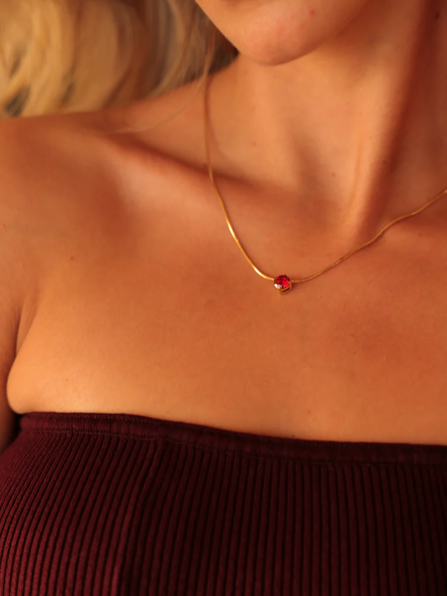 Crystal Delight Dark Red Kette - Image 9