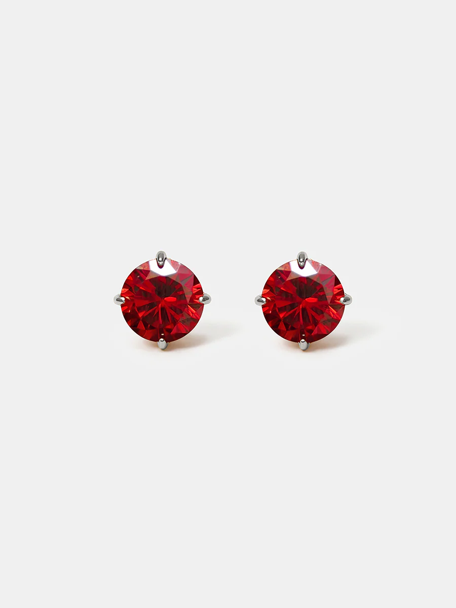 Crystal Delight Dark Red Small Stub-Ohrringe - Image 8