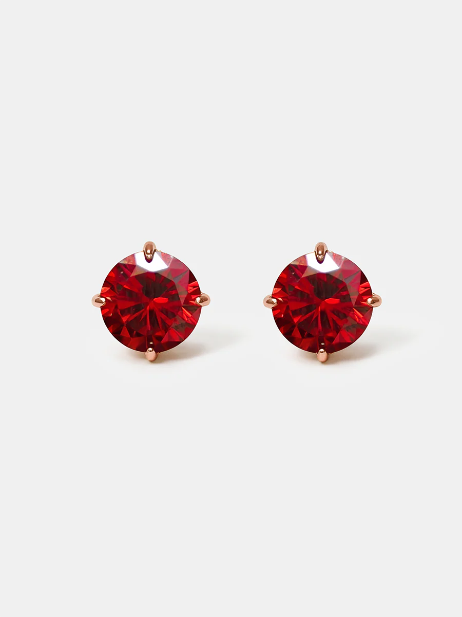Crystal Delight Dark Red Stub-Ohrringe - Image 8