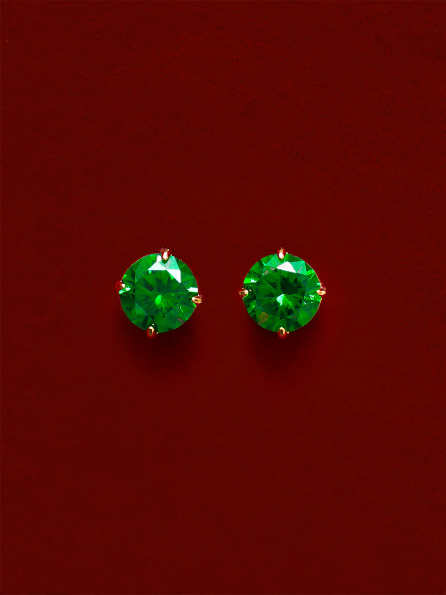 Crystal Delight Green Small Stub-Ohrringe - Image 4
