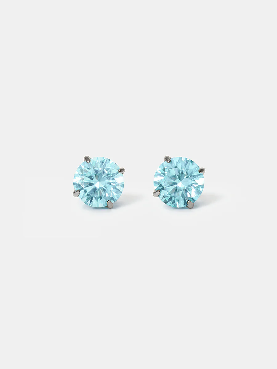 Crystal Delight Light Blue Small Stub-Ohrringe - Image 13