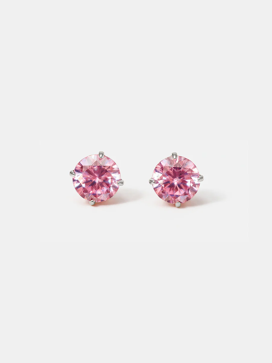 Crystal Delight Pink Small Stub-Ohrringe - Image 5