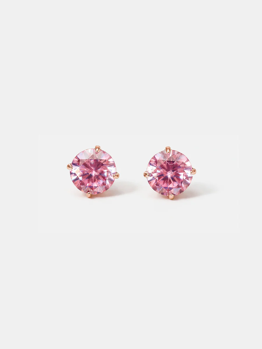Crystal Delight Pink Small Stub-Ohrringe - Image 6