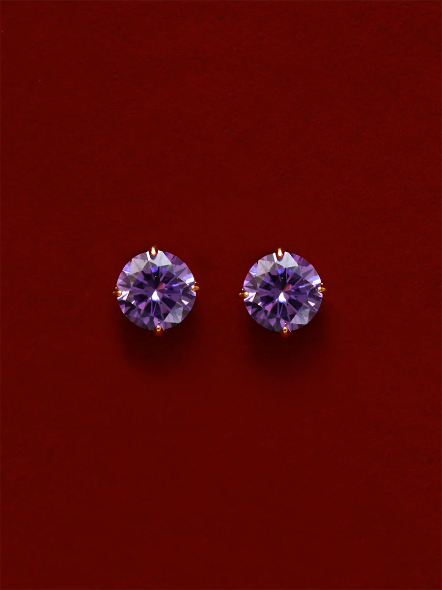 Crystal Delight Purple Small Stub-Ohrringe - Image 3