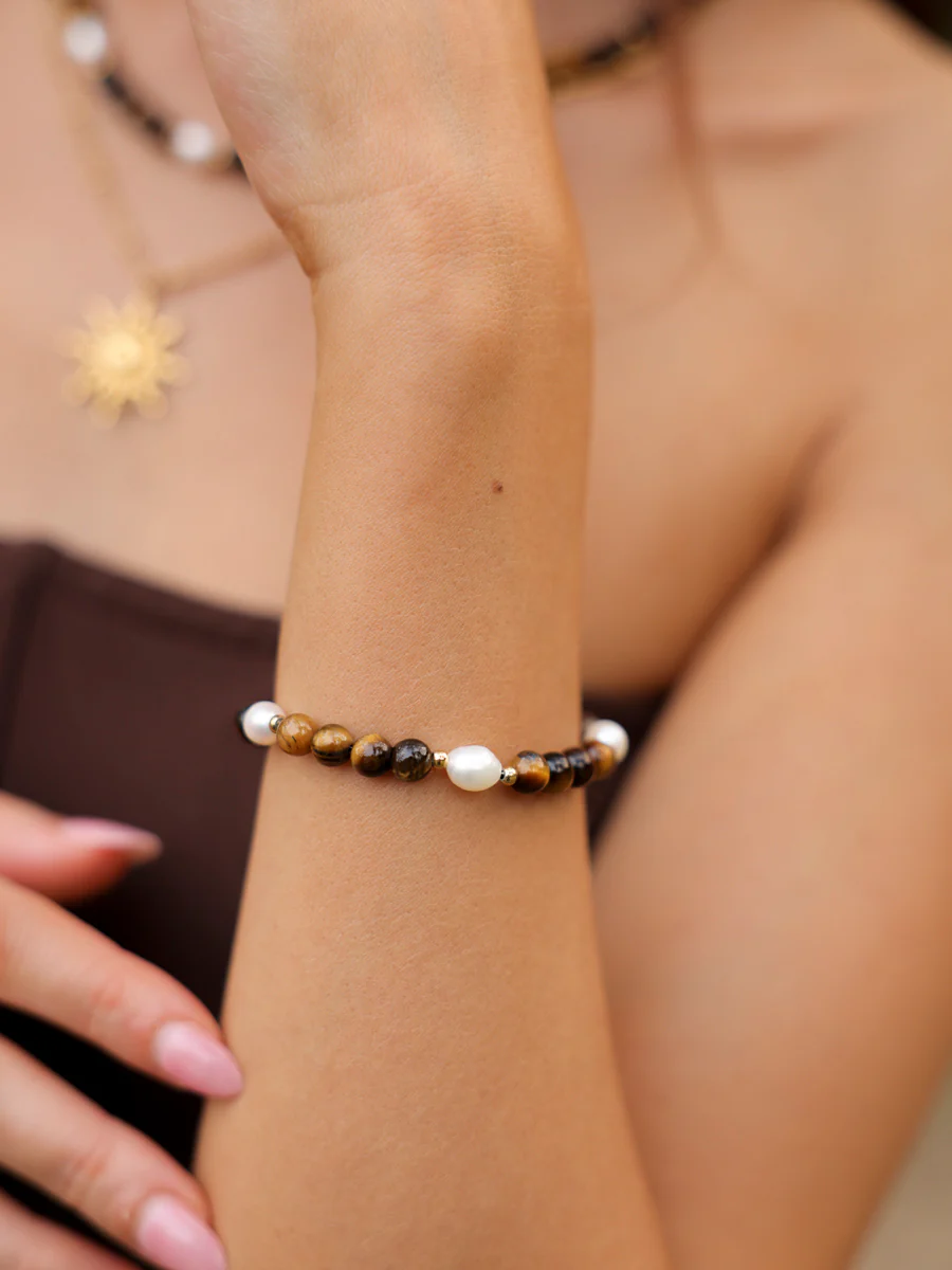 Dawn Pearl Tiger's Eye ARMBAND - Image 2
