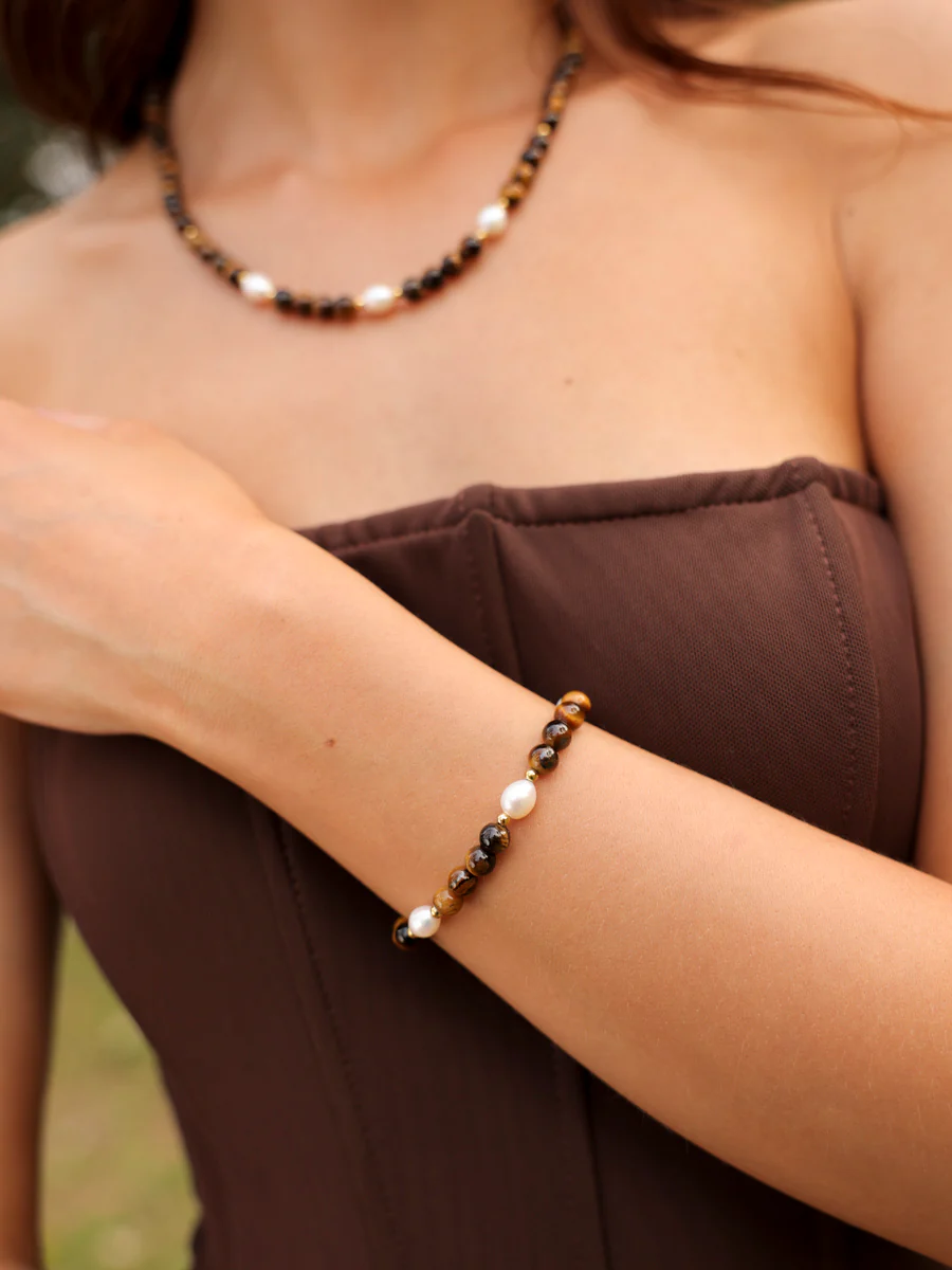 Dawn Pearl Tiger's Eye ARMBAND - Image 3