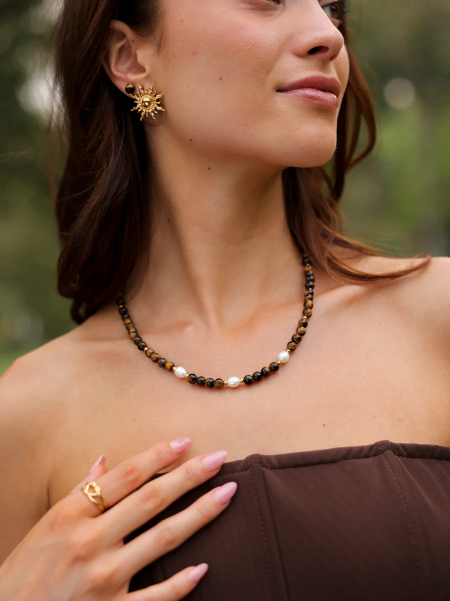 Dawn Pearl Tiger's Eye Kette - Image 5