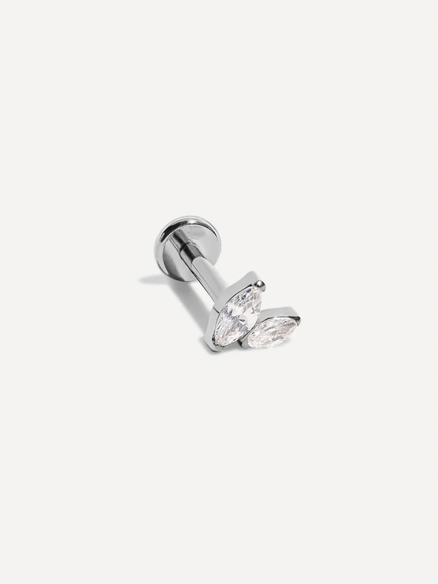 Double Marquise Leaf Titan Piercing - Image 9