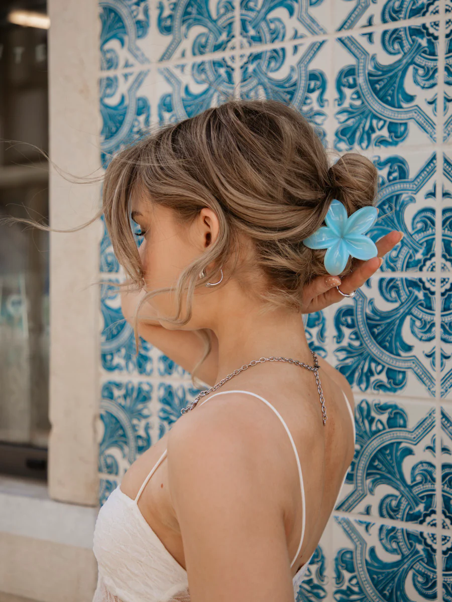 Floral Bliss Haarklammer Cream Blue - Image 2