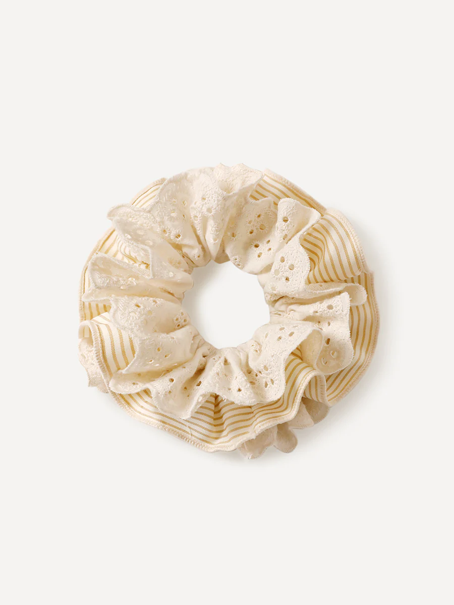 Floral Yellow Scrunchie - Image 6