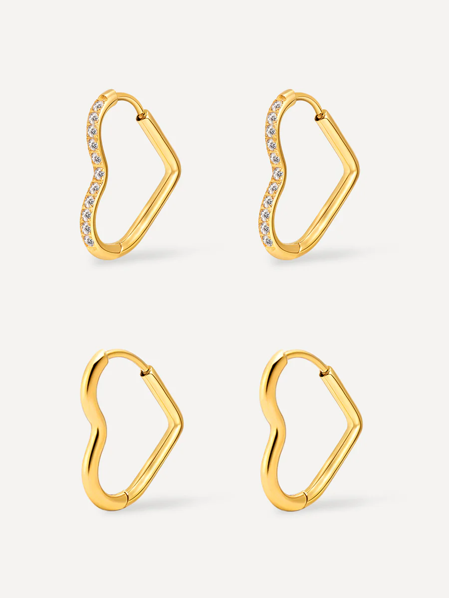 Glow & Grit Open Heart Ohrringe Set