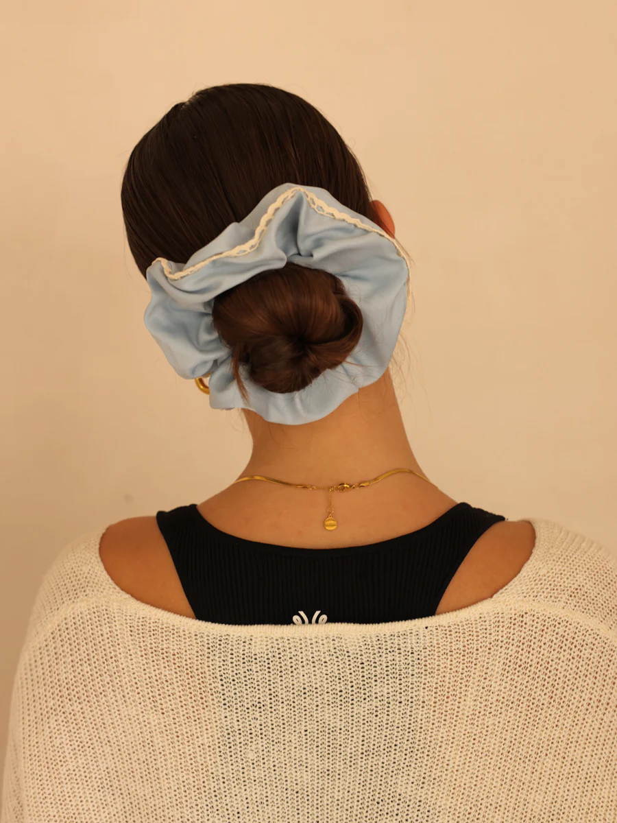 Lace Breeze Blue Scrunchie - Image 2