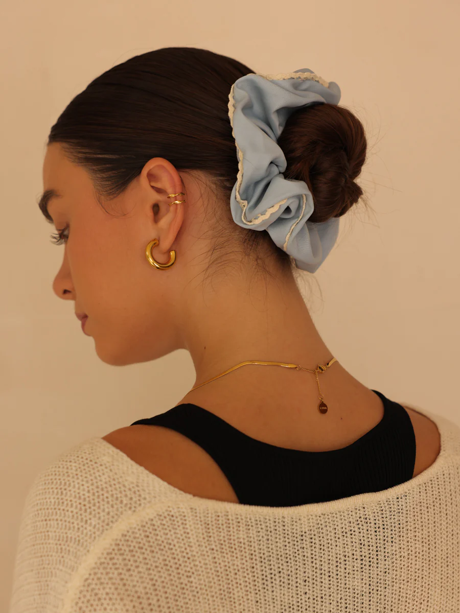 Lace Breeze Blue Scrunchie - Image 3