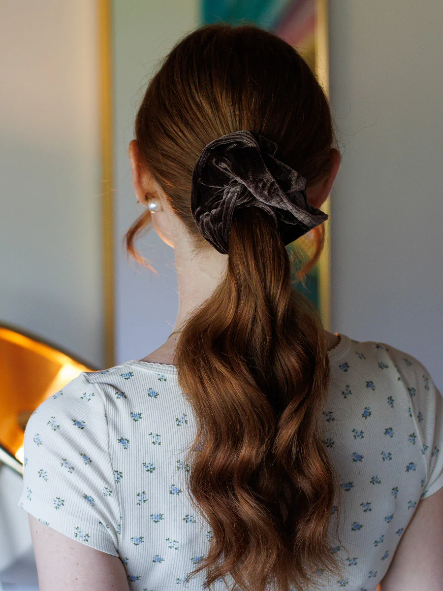 Luxe Velvet Brown Scrunchie - Image 4