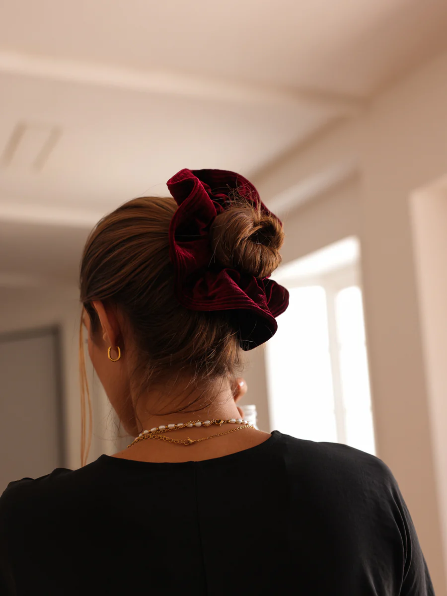 Luxe Velvet Red Scrunchie - Image 6