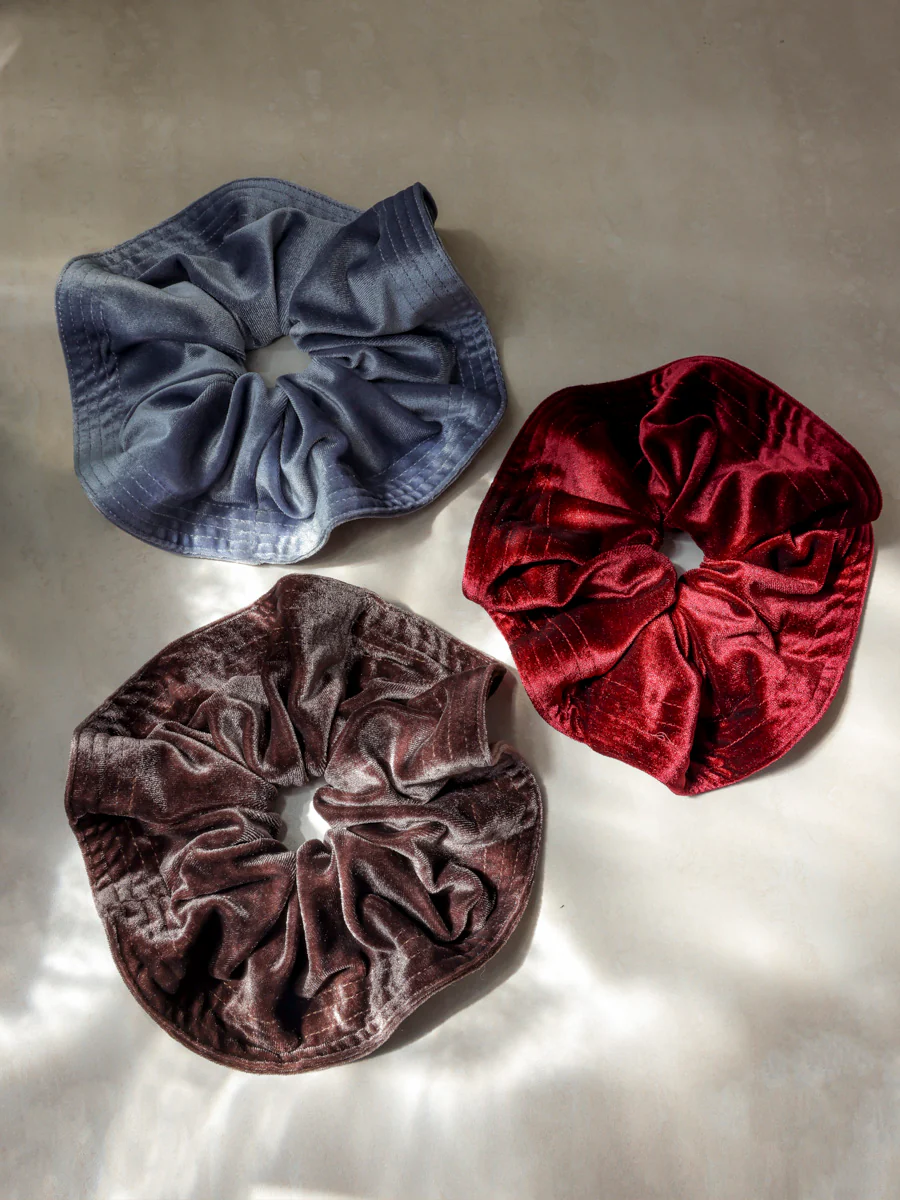 Luxe Velvet Brown Scrunchie - Image 3