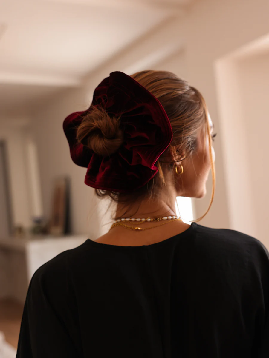 Luxe Velvet Red Scrunchie - Image 2