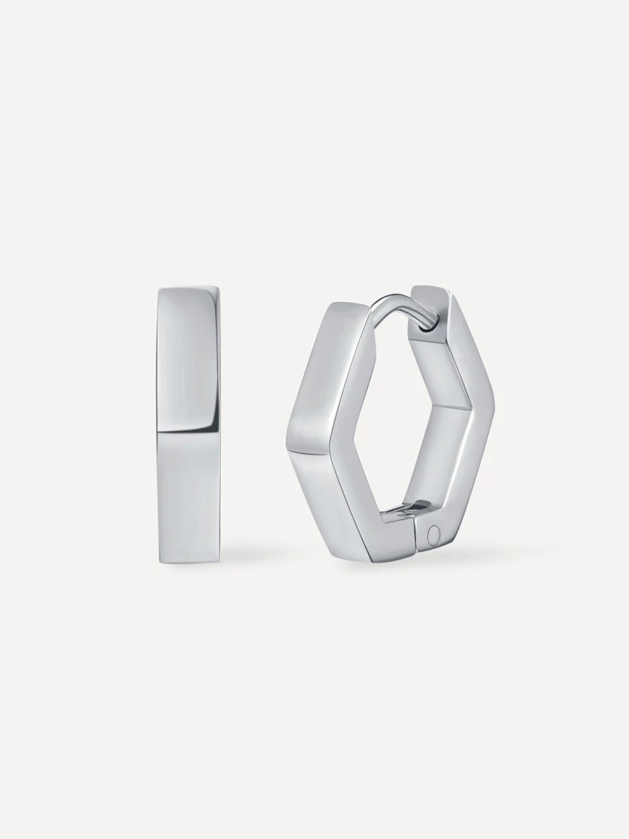 Minimalist Hexagon Ohrringe - Image 6