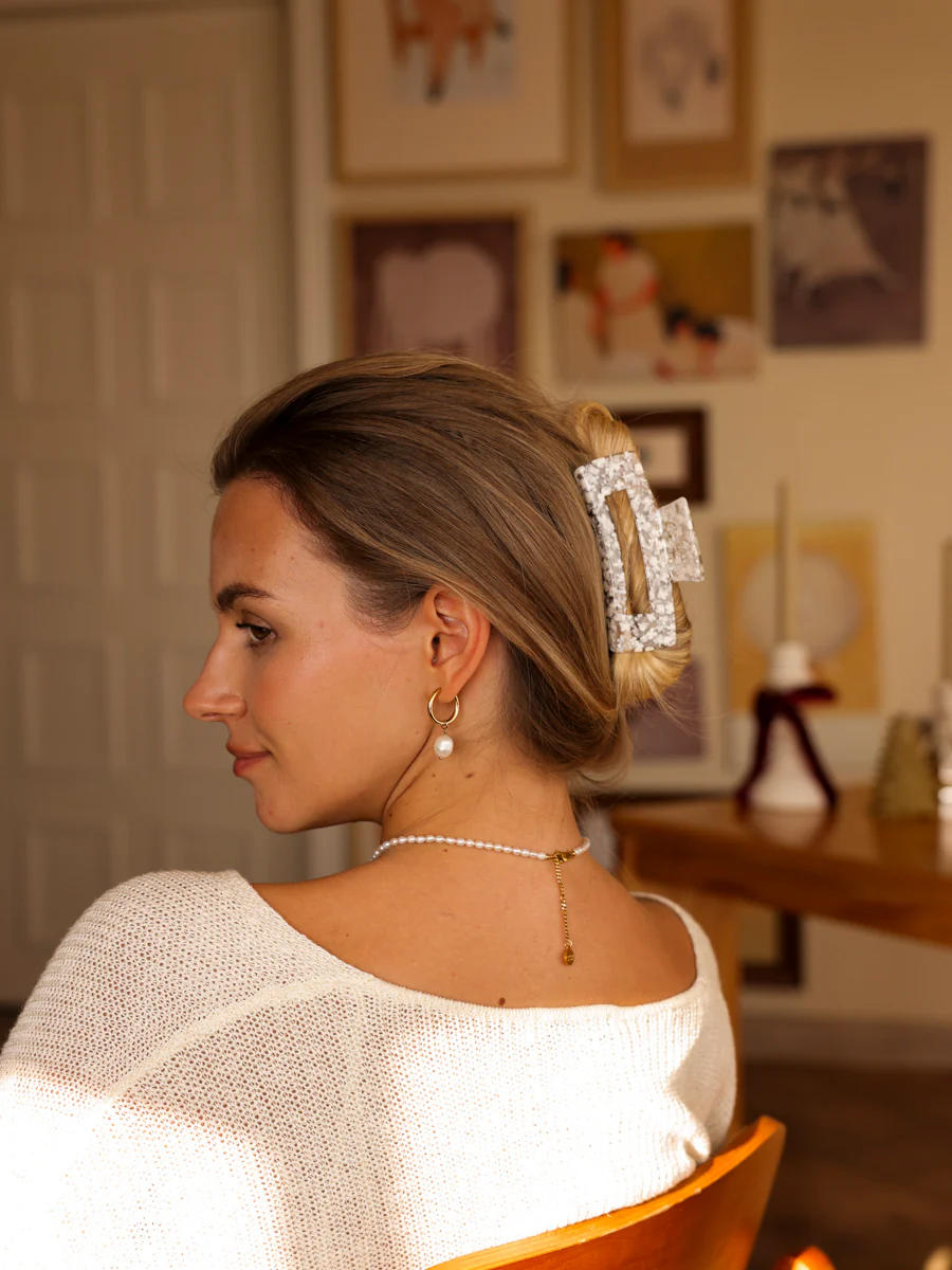 Modern Style Haarklammer White Floral - Image 3