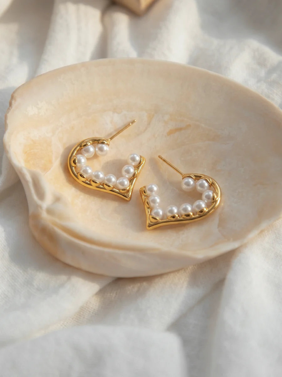 Pearl Heart Ohrringe - Image 4