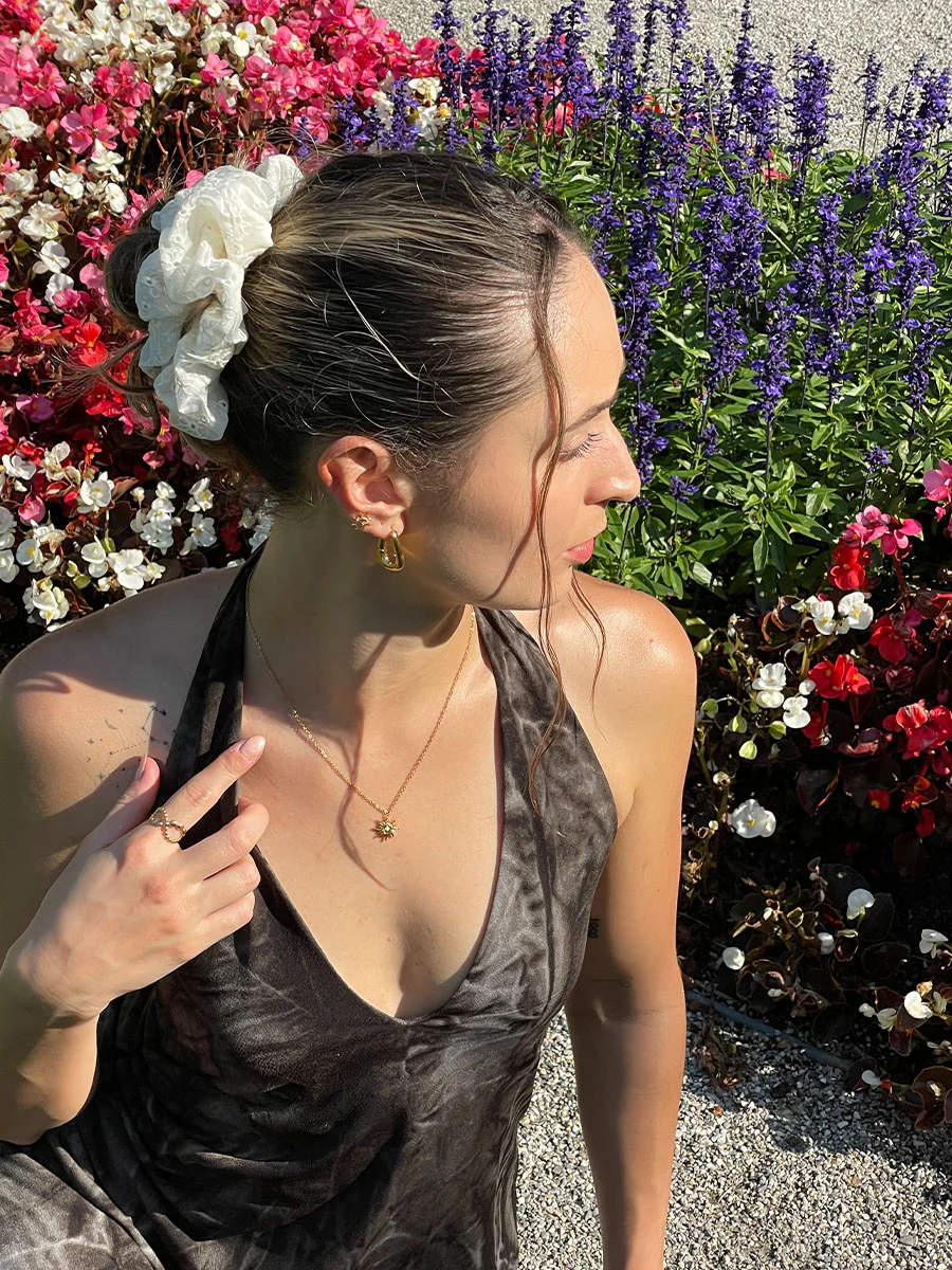 Puffy Lace Scrunchie White - Image 6