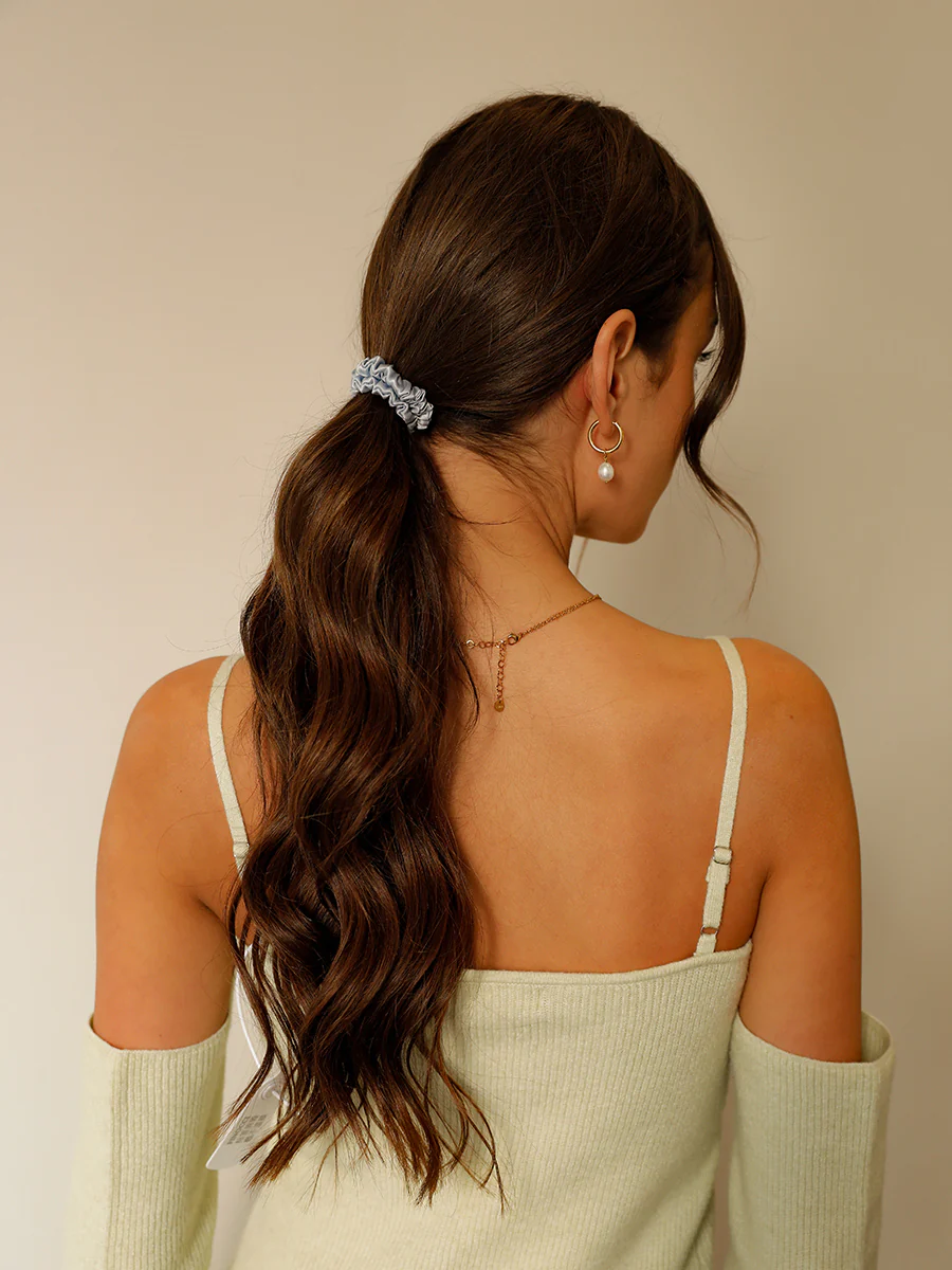 Serene Brown Pure Silk Scrunchie - Image 5
