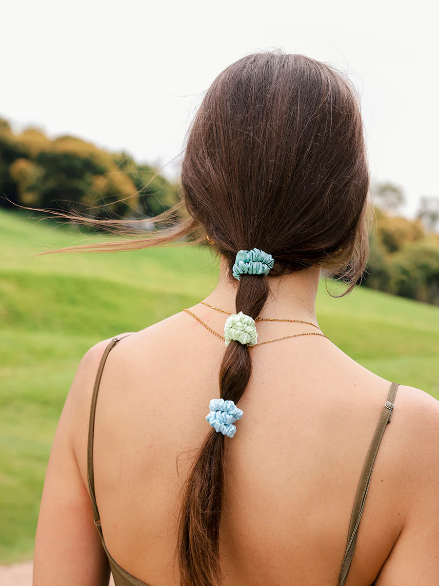 Serene Pure Silk Scrunchie Dark Brown - Image 3
