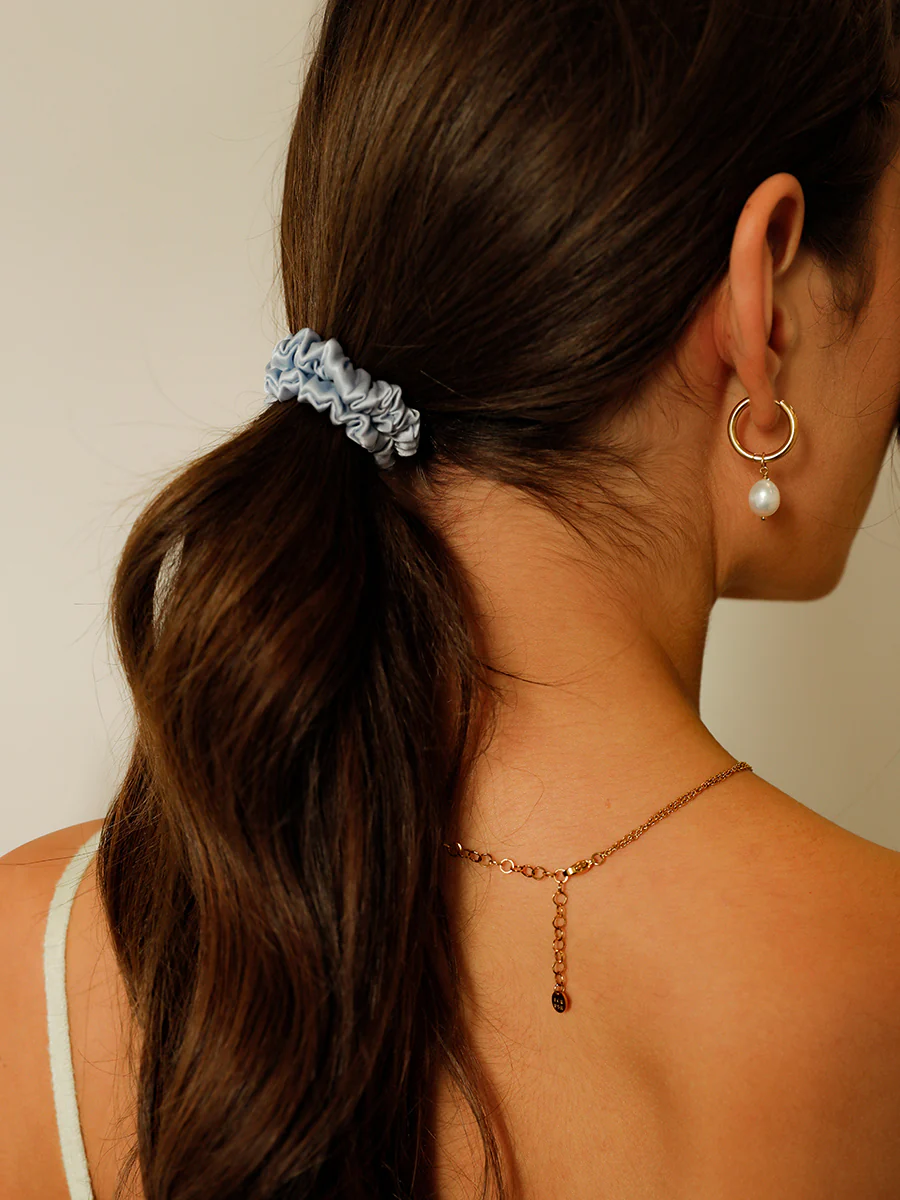 Serene Pink  Pure Silk Scrunchie - Image 3