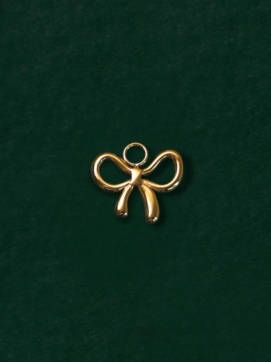 15,8x13,6mm Shiny Bow Ohrring-Charm - Image 3