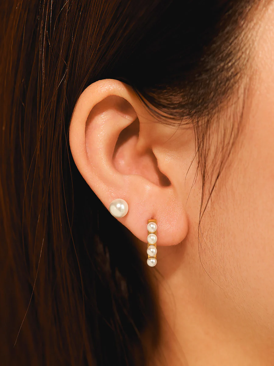Simple Pearl Ohrringe - Image 4