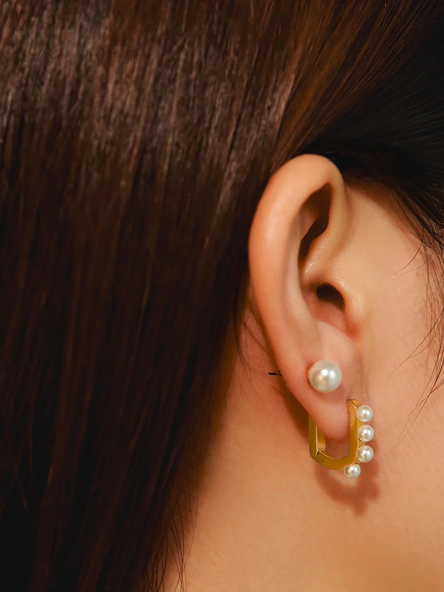 Simple Pearl Ohrringe - Image 5