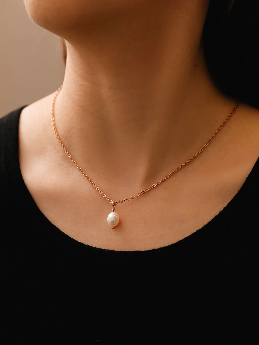 Simple Pearl Pendant Kette - Image 12