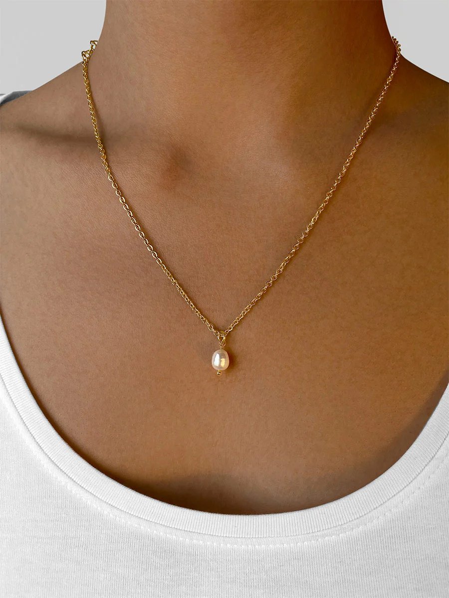 Simple Pearl Pendant Kette - Image 13