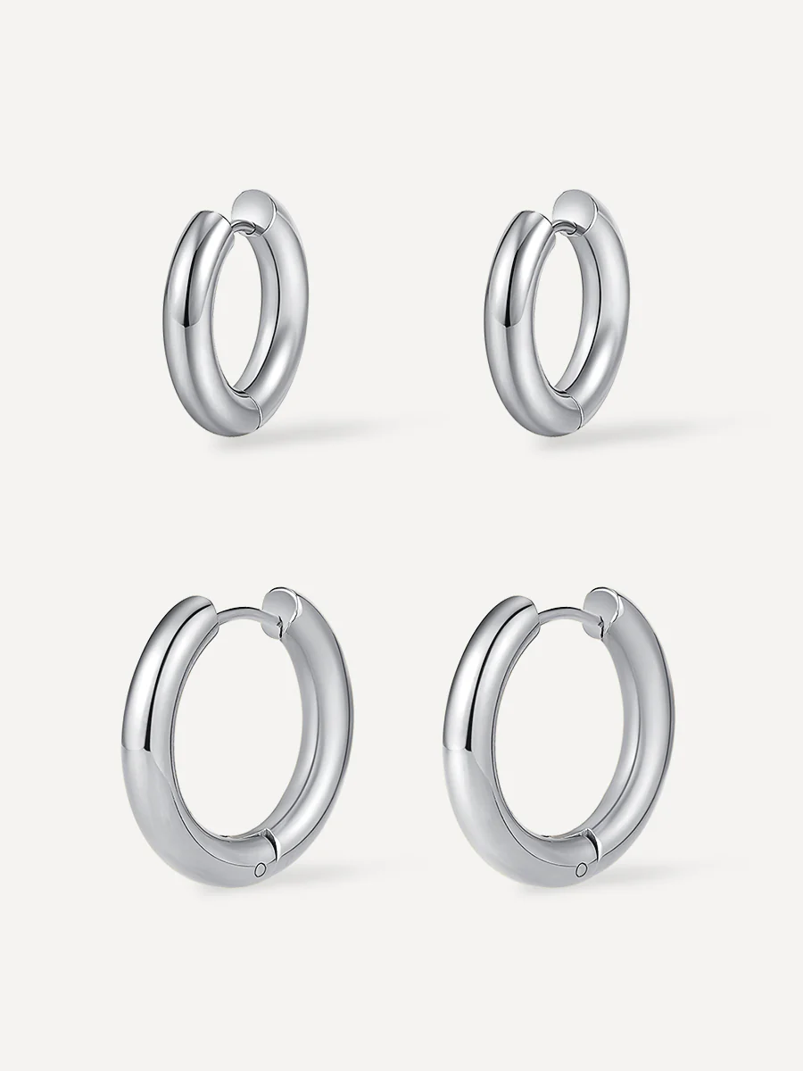 Smooth & Glossy Hoops Ohrringe Set - Image 5