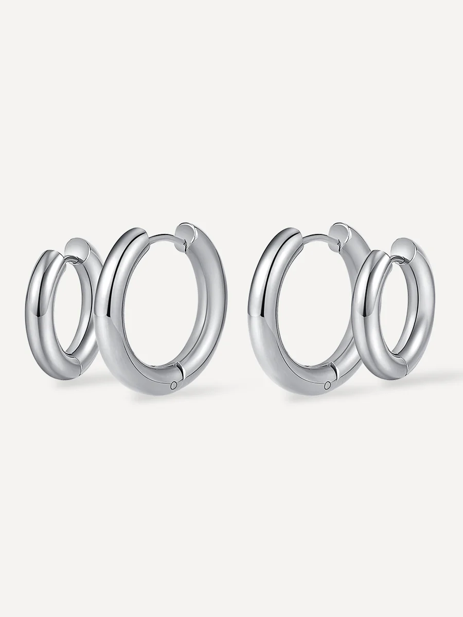 Smooth & Glossy Hoops Ohrringe Set - Image 6