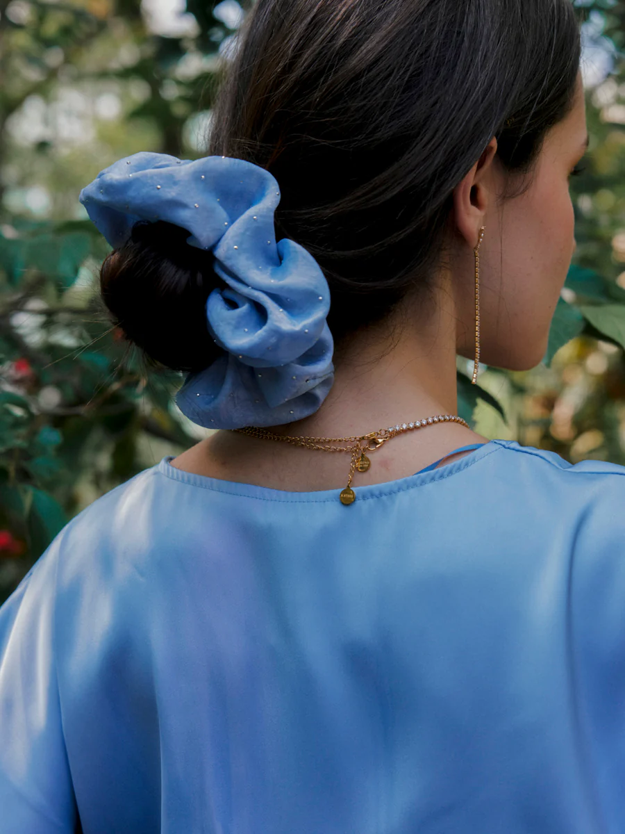 Sparkling Joy Blue Scrunchie - Image 2