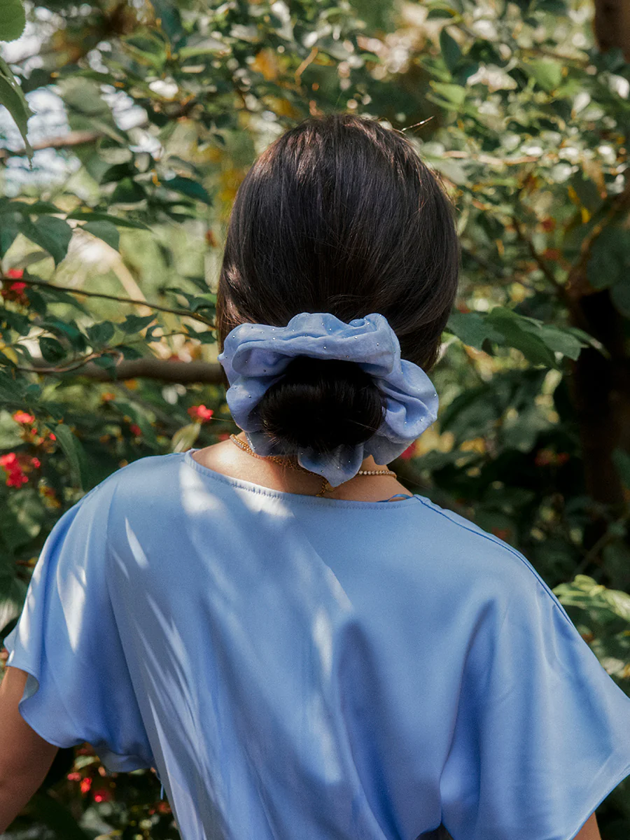 Sparkling Joy Blue Scrunchie - Image 9