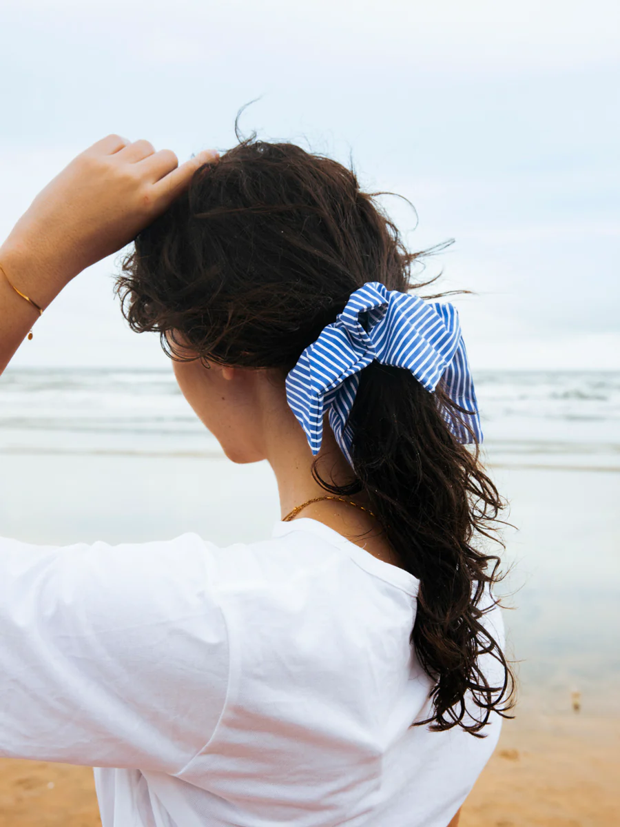 Striped Wave Navy-striped Scrunchie - Image 2