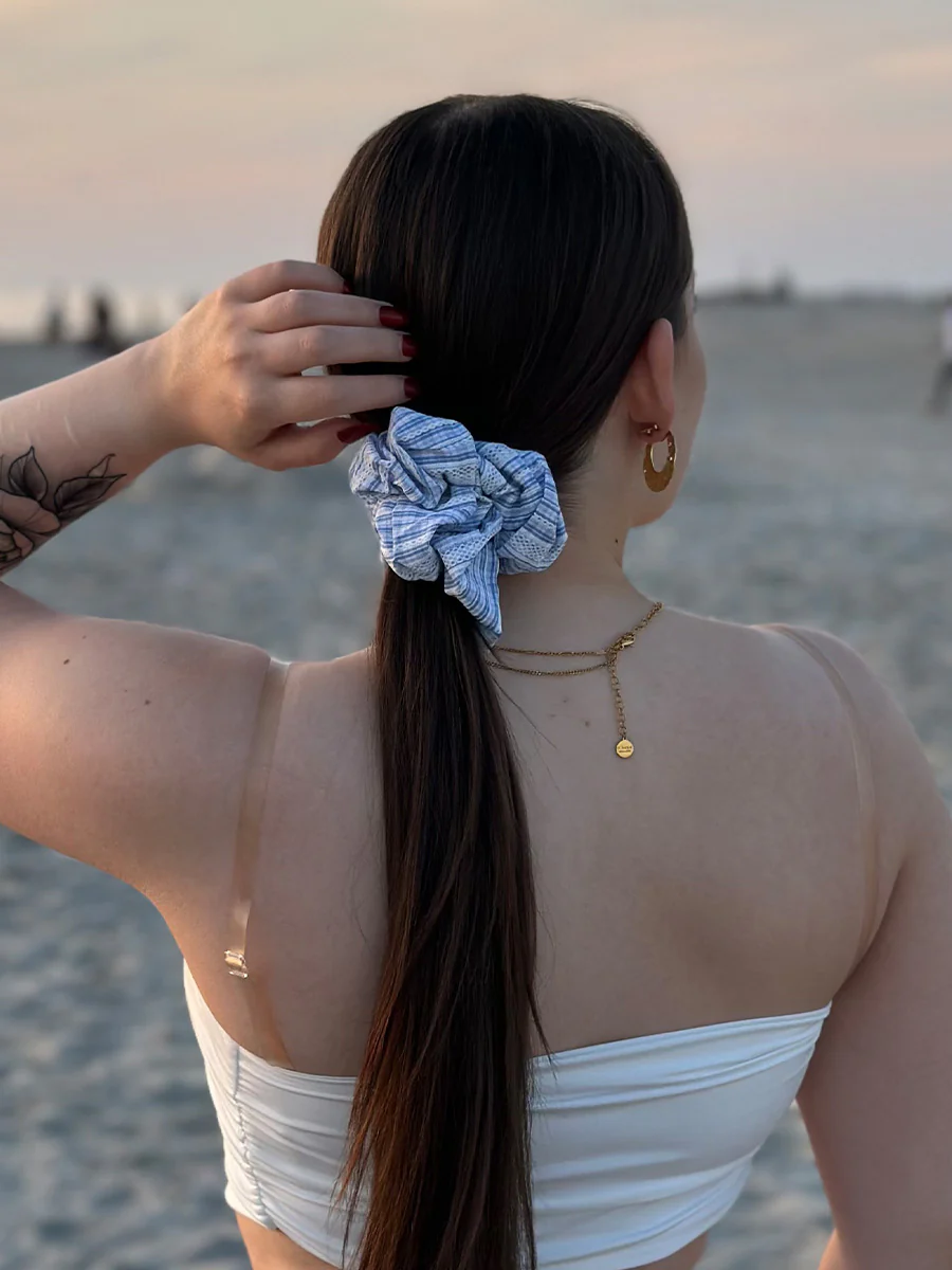 Sweet Lace Blue Scrunchie - Image 6